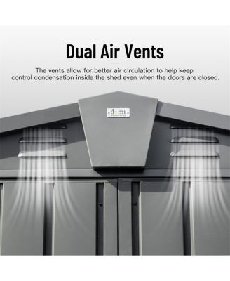 Streamdale Metal Outdoor Storage Shed with Lockable Double Door