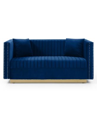 Velvet Vertical Tufted Sofa Loveseat