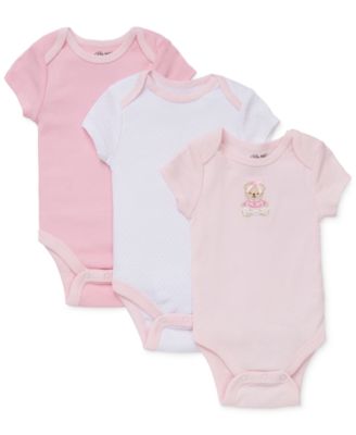 Little Me Baby Girls Sweet Bear Bodysuits 3-Pack - Macy's