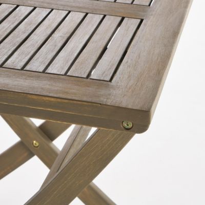 Streamdale Foldable Acacia Wood Patio Table for Compact Outdoor Relaxation