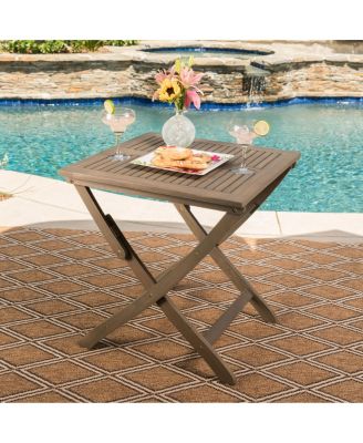 Streamdale Foldable Acacia Wood Patio Table for Compact Outdoor Relaxation