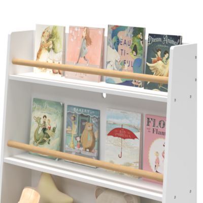 Streamdale Sturdy Kids Bookshelf w/ Storage Bin & Wall Anchor White 2-Tier