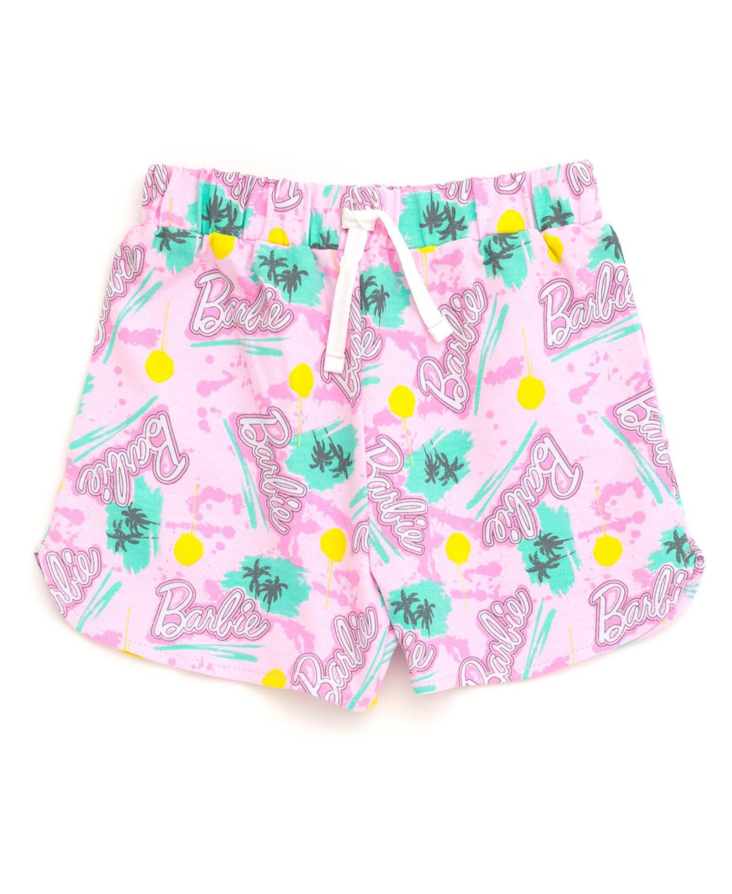 Детский комплект Barbie Toddler Girls 2-Piece T-Shirt and French Terry Shorts Set, цвет: Серый яркий розовый — фото 3