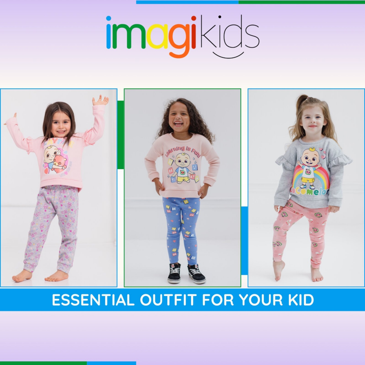 CoComelon Toddler Girls Jj Baby Pullover Fleece Sweatshirt and Pants Set to -pink