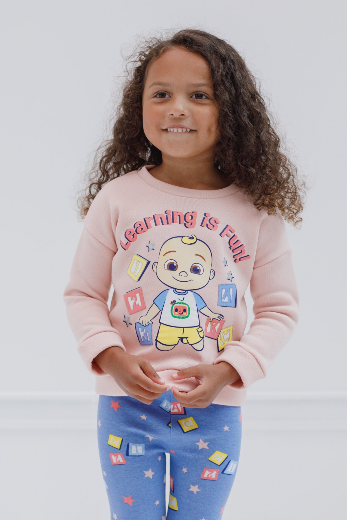 CoComelon Jj Baby Girls Pullover Fleece Sweatshirt and Pants Set Infant to Toddler -pink