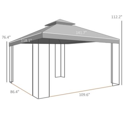 Decorative Outdoor Gazebo with Corner Shelves,