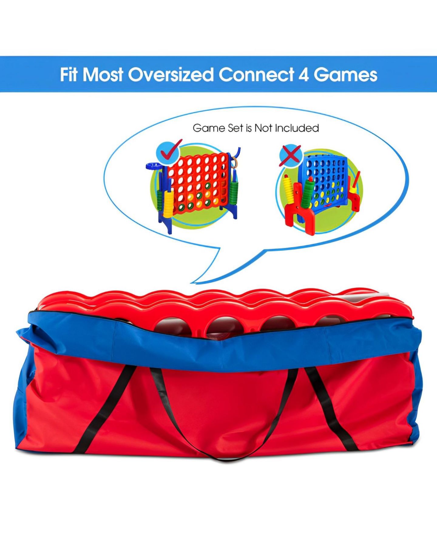 Детские игрушки SKONYON Giant 4 in A Row Storage Carrying Bag for Jumbo 4-to-Score Game Set Only Bag — фото 6