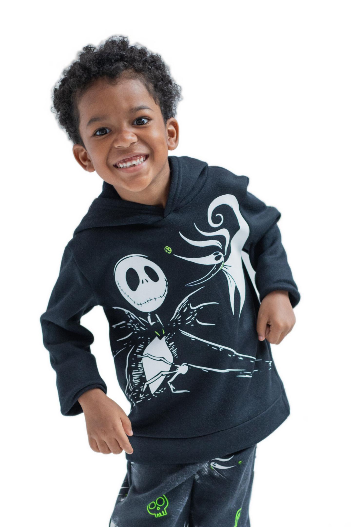 Комплект Nightmare Before Christmas Fleece 2-Piece Hoodie and Joggers Set для мальчиков, цвет: Чёрный — фото 2