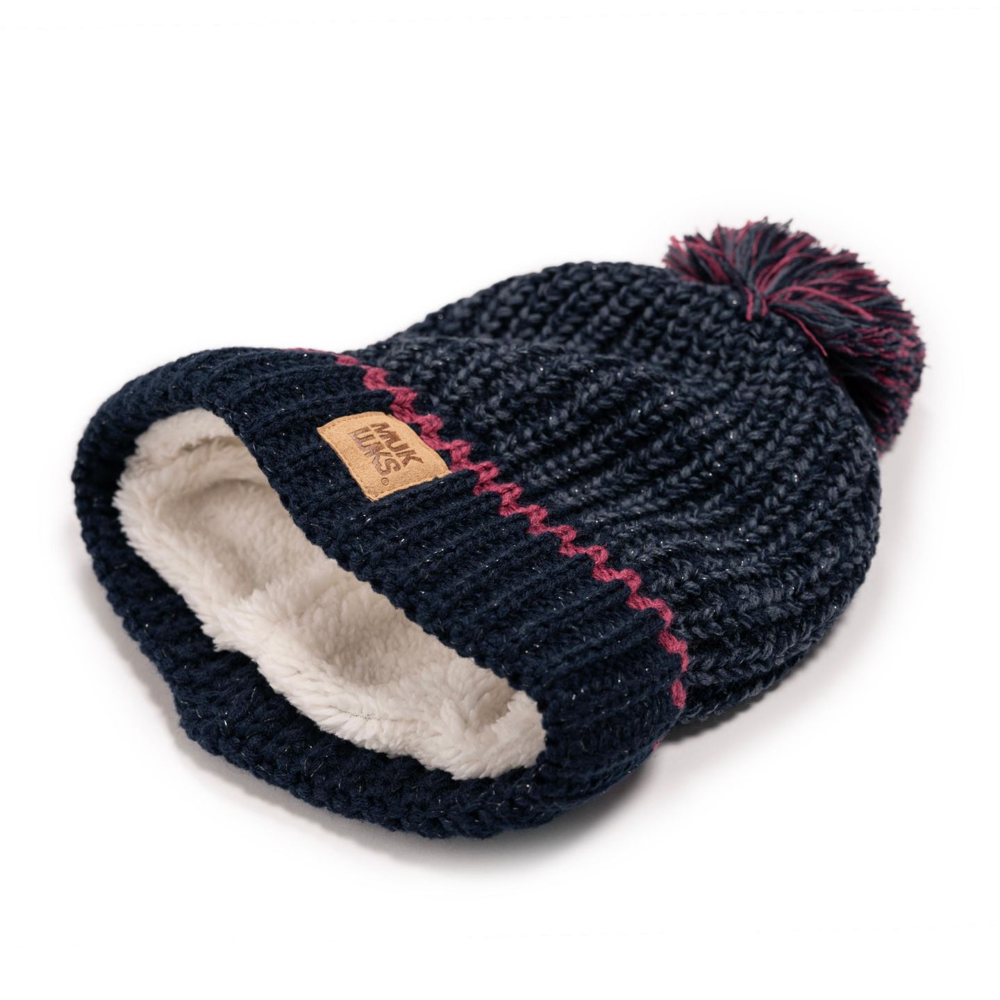 Женский головной убор MUK LUKS Marled Chunky Stitch Hat, цвет: Сапфировый / Сумеречный меланжевый — фото 3