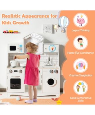 Wooden Kids Kitchen with Washing Machine