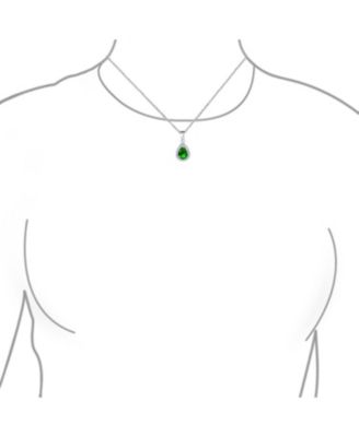 Cubic Zirconia Classic Large CZ Teardrop Solitaire Pendant Necklace .925 Sterling Silver