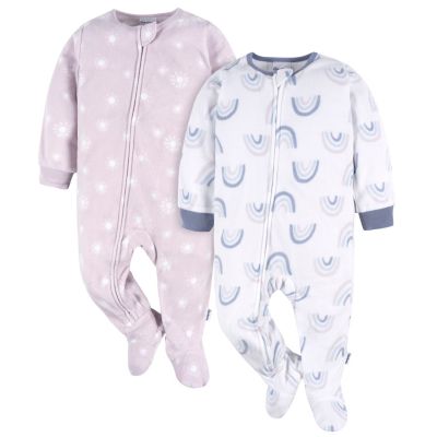 Baby Girls Footed Blanket Sleepers, 2-pack