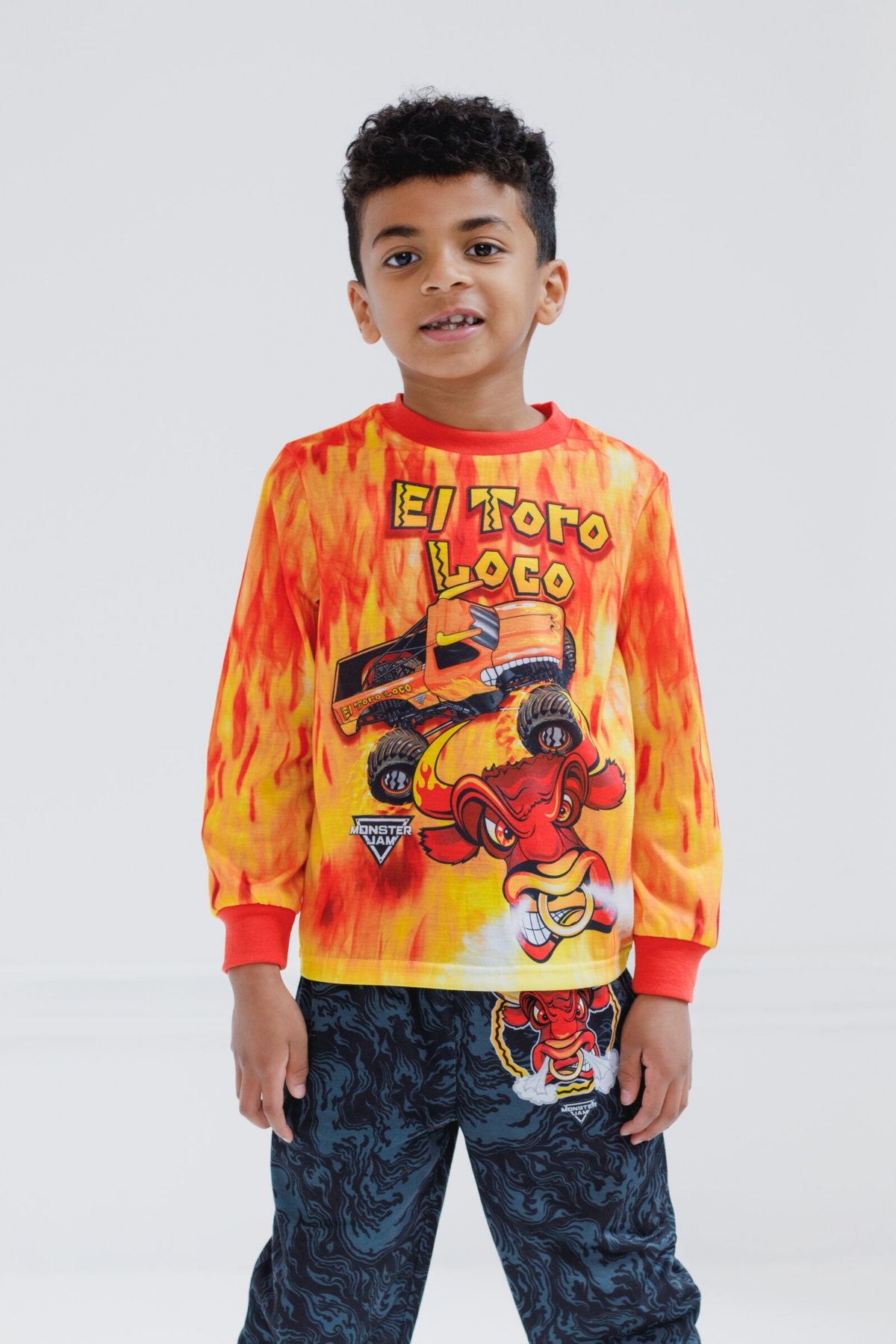 Monster Jam Toddler Boys Pullover Pajama Shirt and Pants Sleep Set to Grave DiggerMegalodon - El toro loco
