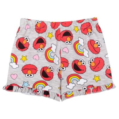 Toddler Girls Elmo Peplum T-Shirt and French Terry Shorts Outfit Set