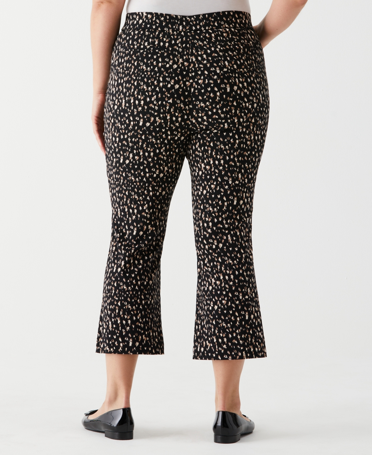ELLA RAFAELLA PLUS SIZE PRINTED CROP BOOTCUT PANT WITH BELT 