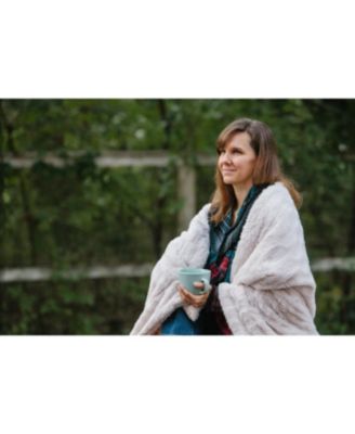 Premium Wolf Faux Fur Throw Blanket - Soft, Fuzzy Sherpa & Minky Throw Blanket - For Bed or Couch - 60" x 70” - Chocolate