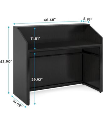 Reception Desk with Counter, Modern Front Desk Table with Cable Grommet for Lobby, Salon, Retail, Home Office