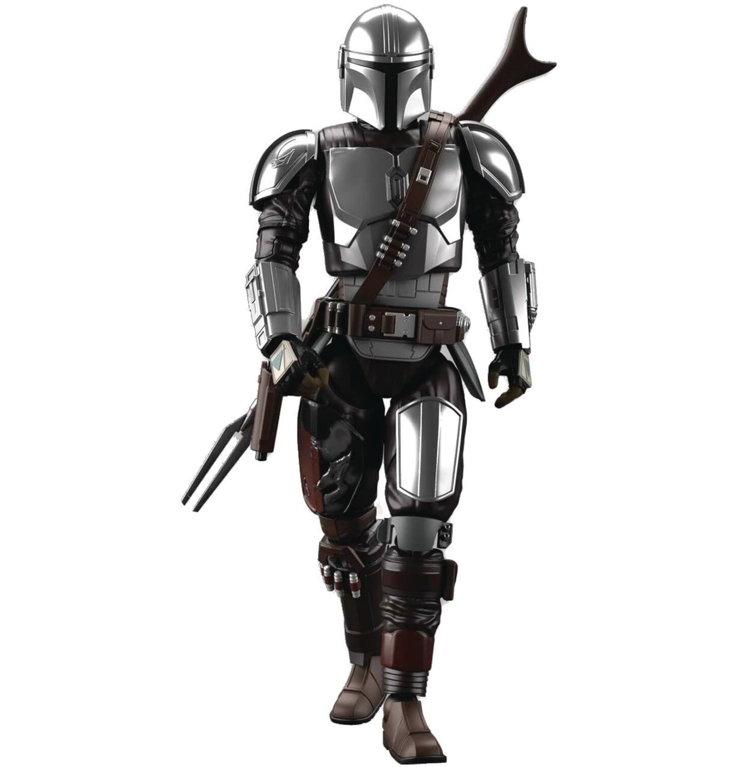 Фигурки Bandai Hobby - Star Wars - 1/12 The Mandalorian (Beskar Armor) Silver Coating Version Model Kit — фото 1