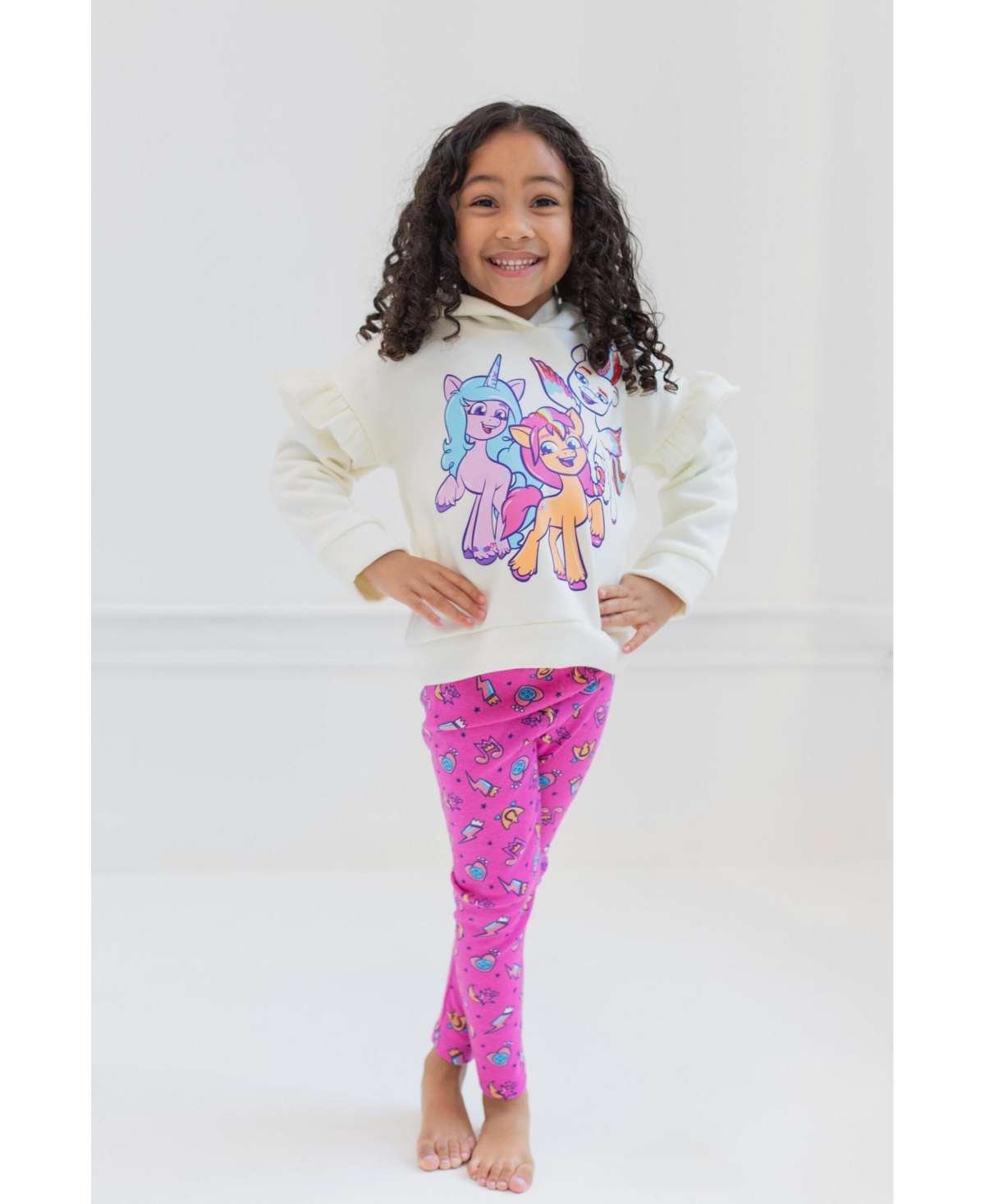 My Little Pony Toddler Girls My Pony Zipp Storm Sunny Starscout Izzy Moonbow Pullover Fleece Hoodie & Leggings Outfit Set Toddler to Big Kid -/