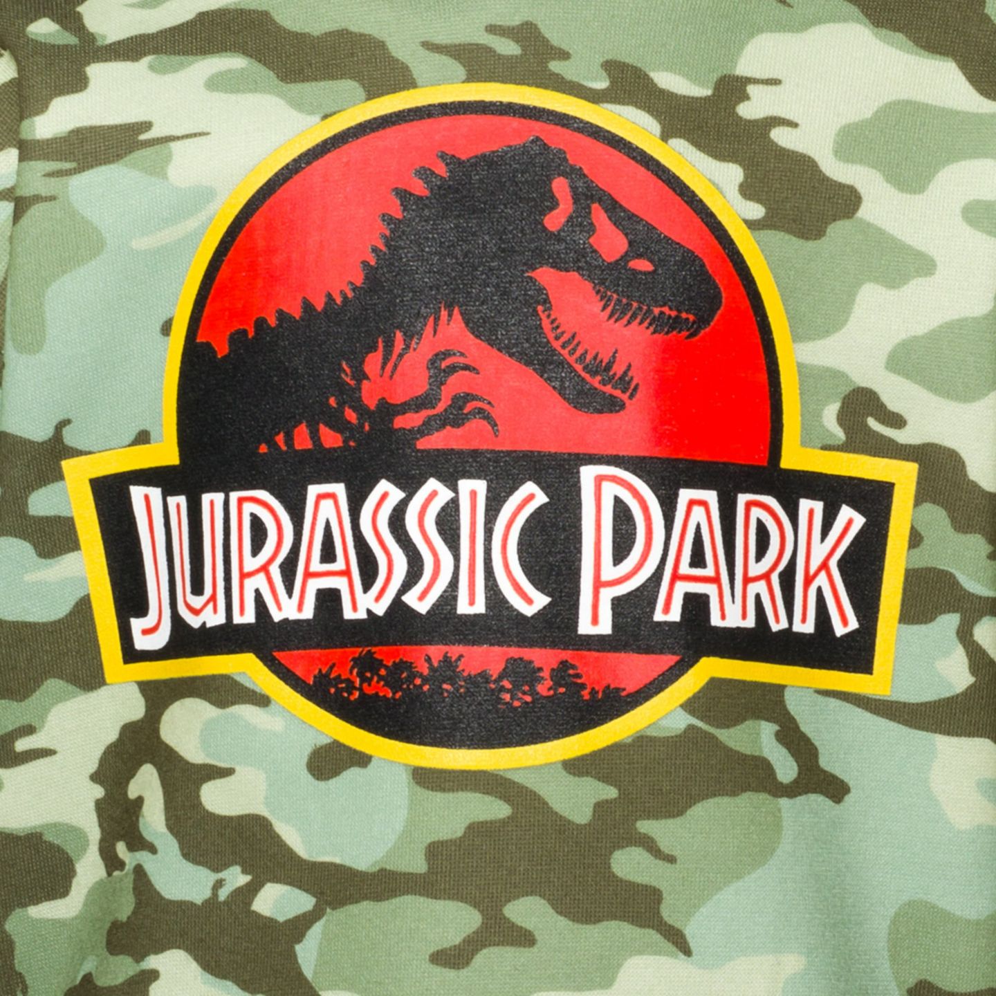 Детский флисовый комплект Jurassic Park T-Rex для мальчиков: худи и брюки, цвет: Зелёный камуфляжный чёрный — фото 5