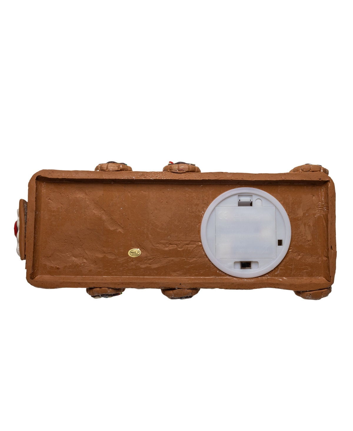 Kurt Adler 7-inch Led Gingerbread Train With Tree Table Piece In Brown