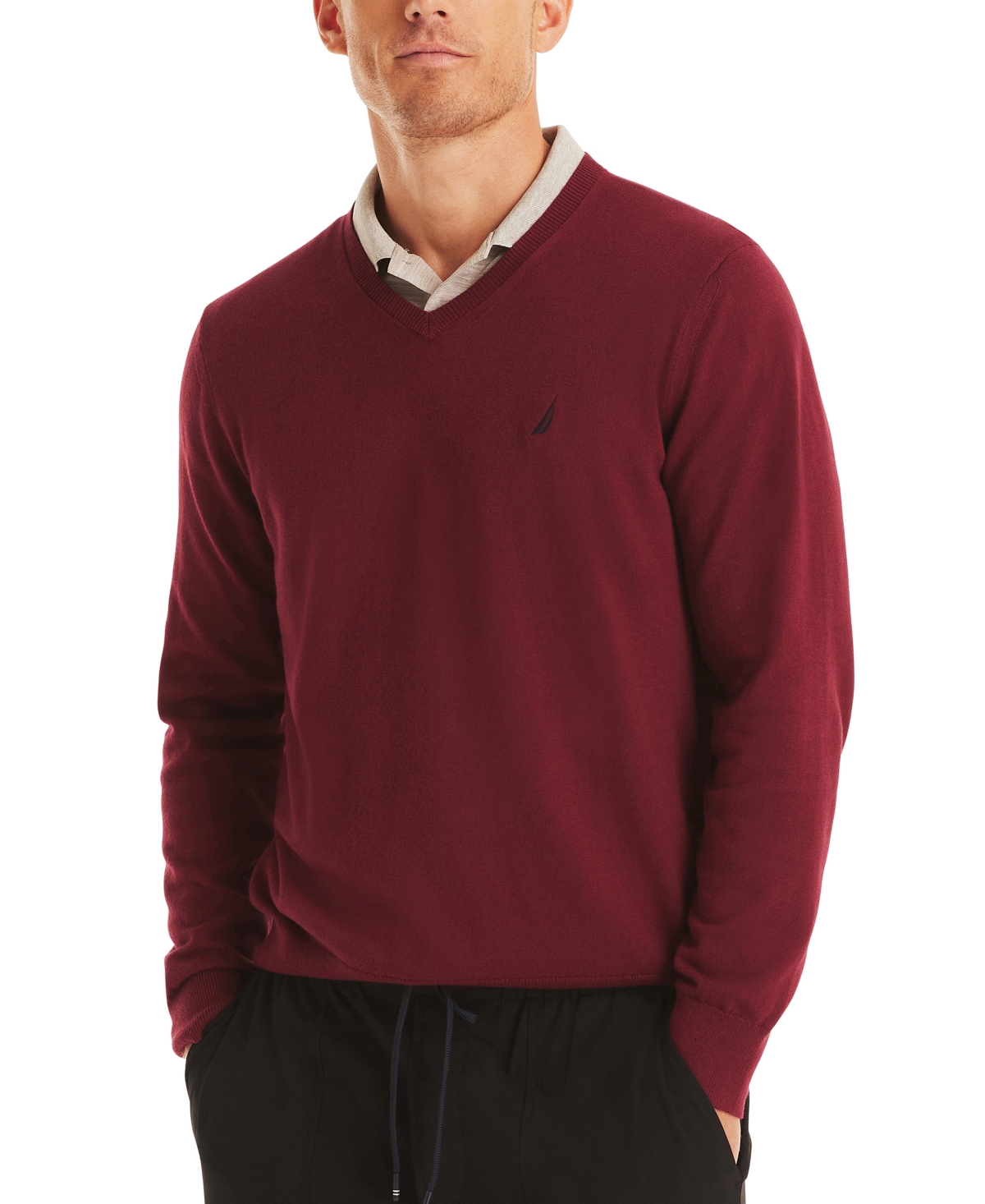 Nautica Men's Navtech Performance Classic-fit Soft V-neck Sweater In Rainforest Green