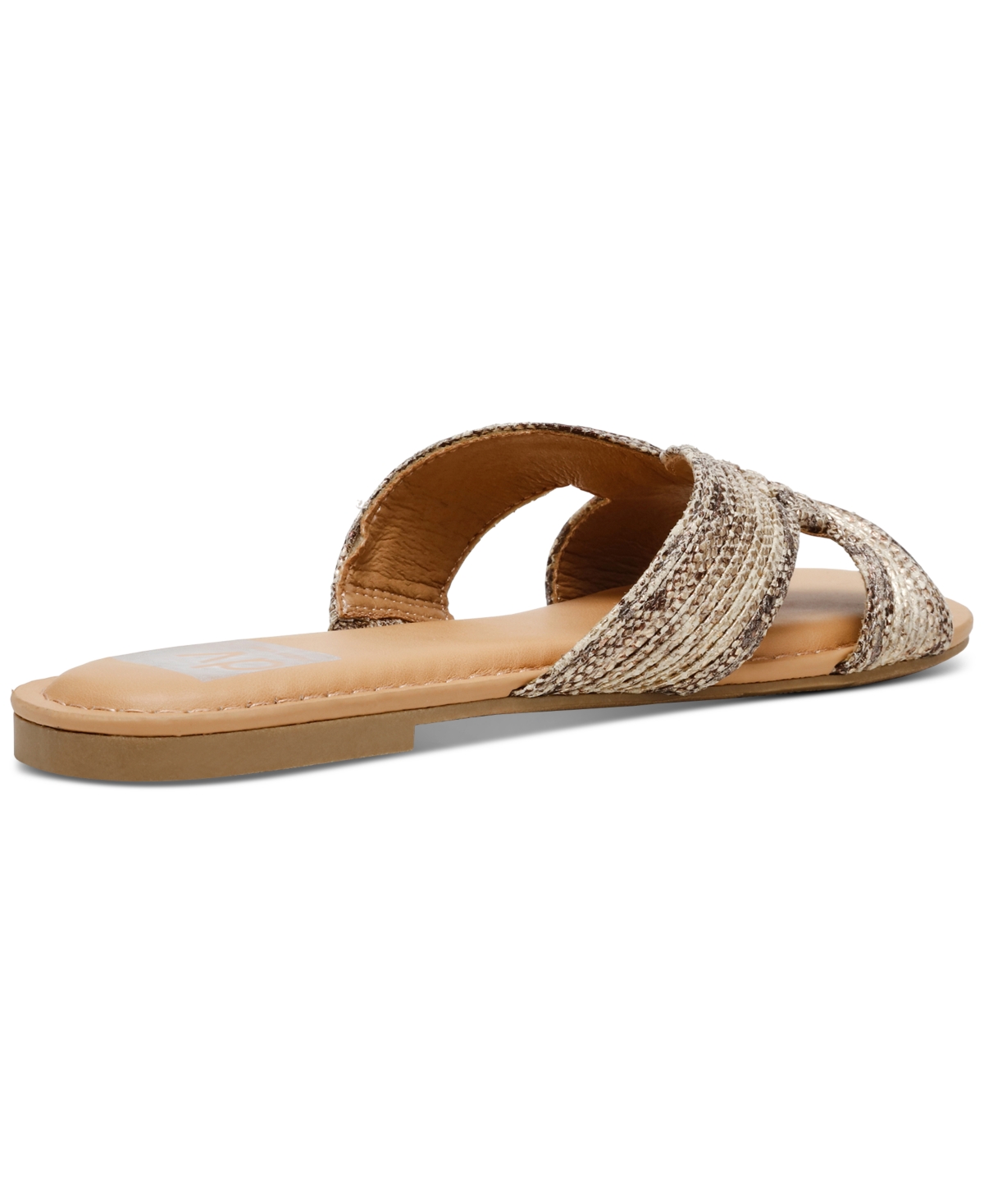 Dv Dolce Vita Women's Geeya Raffia Criss Cross Strap Flat Slide Sandals