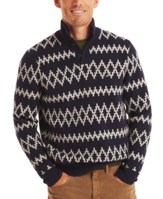 Nautica - Men's Jacquard Mock-Neck Sweater