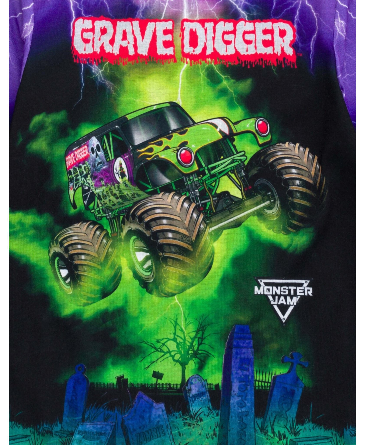 Monster Jam Toddler Boys Pullover Pajama Shirt and Pants Sleep Set toEl Toro Loco Megalodon - Grave digger