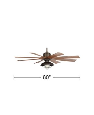 60" Defender Industrial Indoor Outdoor Ceiling Fan with LED Light Remote Oil Rubbed Bronze Koa Damp Rated for Patio Exterior Home