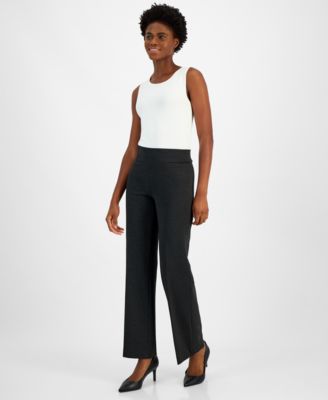 Anne Klein - Petite Mid-Rise Pull-On Wide-Leg Pants
