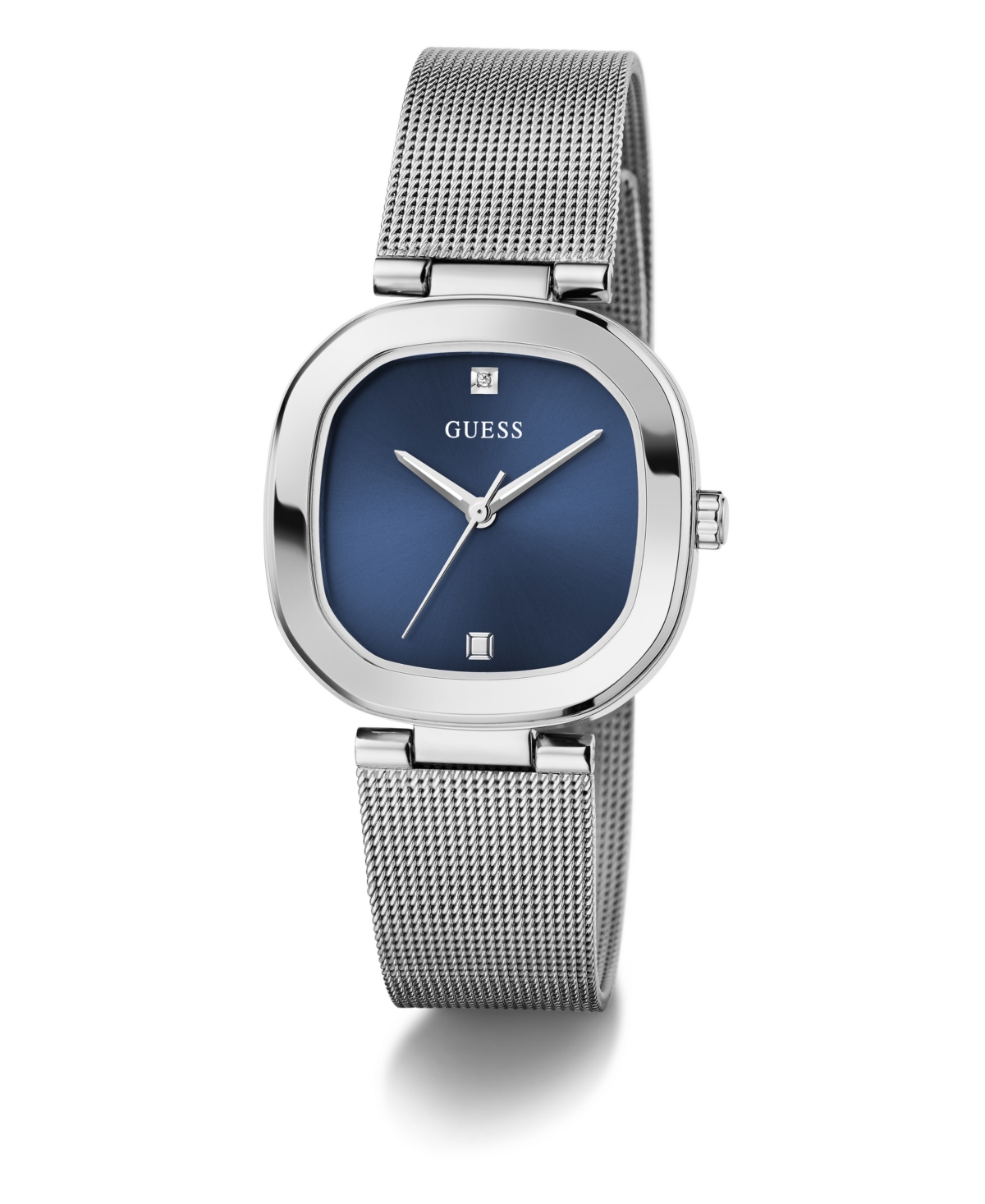 Guess Women's Analog Silver Mesh Watch 32mm In Silver