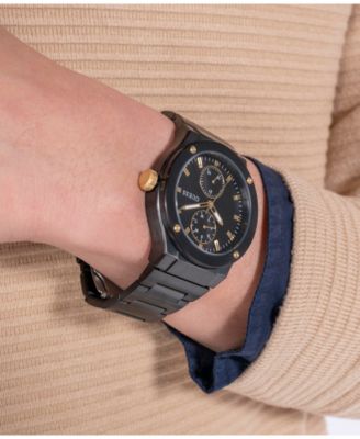 Men's Multi-Function Black Stainless Steel Watch 45mm