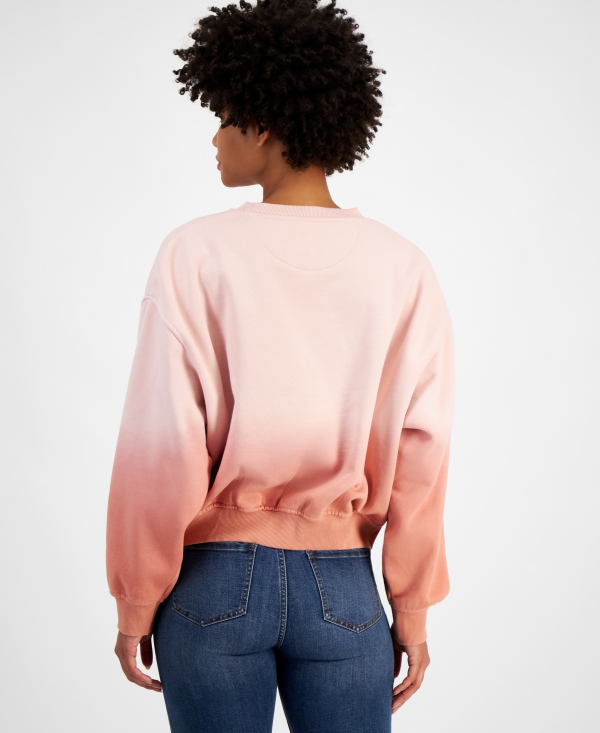 GUESS WOMEN'S CREWNECK EMBELLISHED-LOGO COLLEGE SWEATSHIRT 