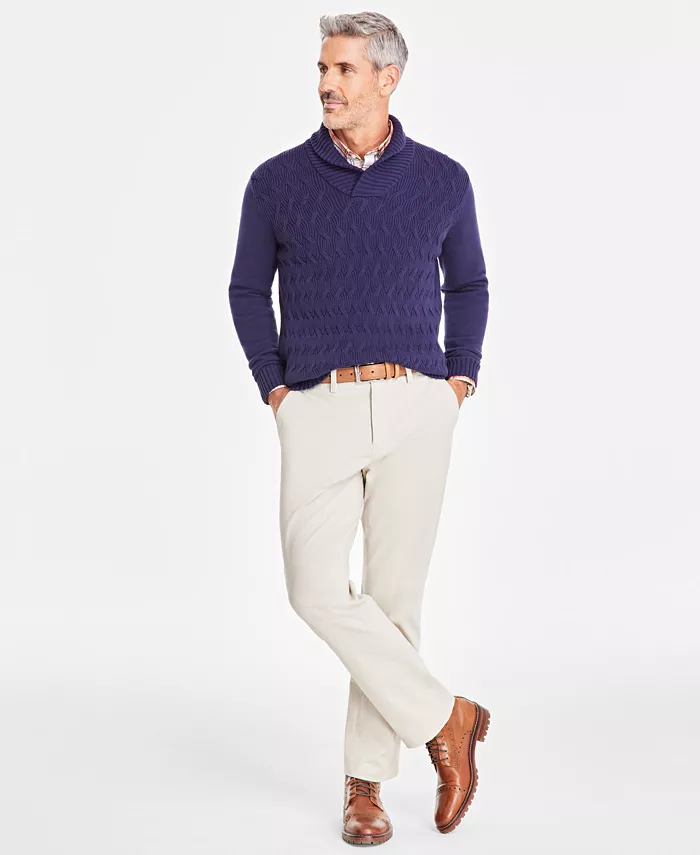 Men's Chunky Shawl Collar Sweater - thumbnail 2