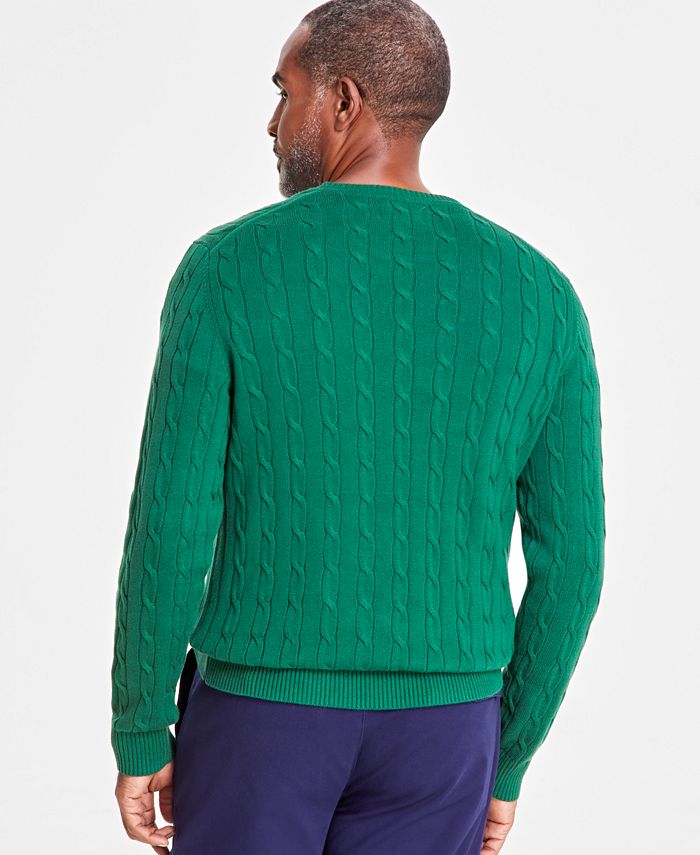 Club Room Men's Cable Knit Cotton Sweater Vest Black