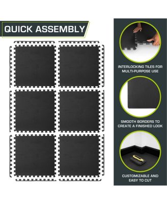 Exercise Puzzle Mat 3/4-in, 24 Sq Ft - 6 Tiles
