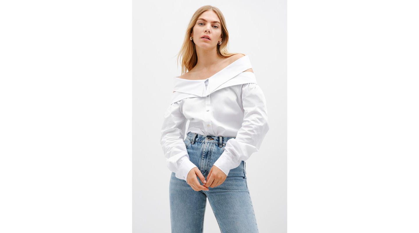 Женская рубашка Marcella Vesper Oversized Cotton Poplin Button-Down Oxford, цвет: Белый — фото 5