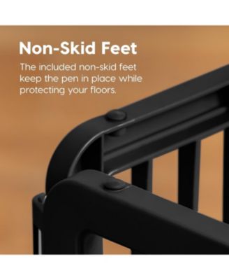 24" Exercise 4-Panel Pet Playpen with Door, Dog Playpen, Puppy Playpen, for Small and Medium Dogs, Keep Pets Secure, Easy Assemble, Rust-Free, Heavy-Duty Molded Plastic, Customizable, Black