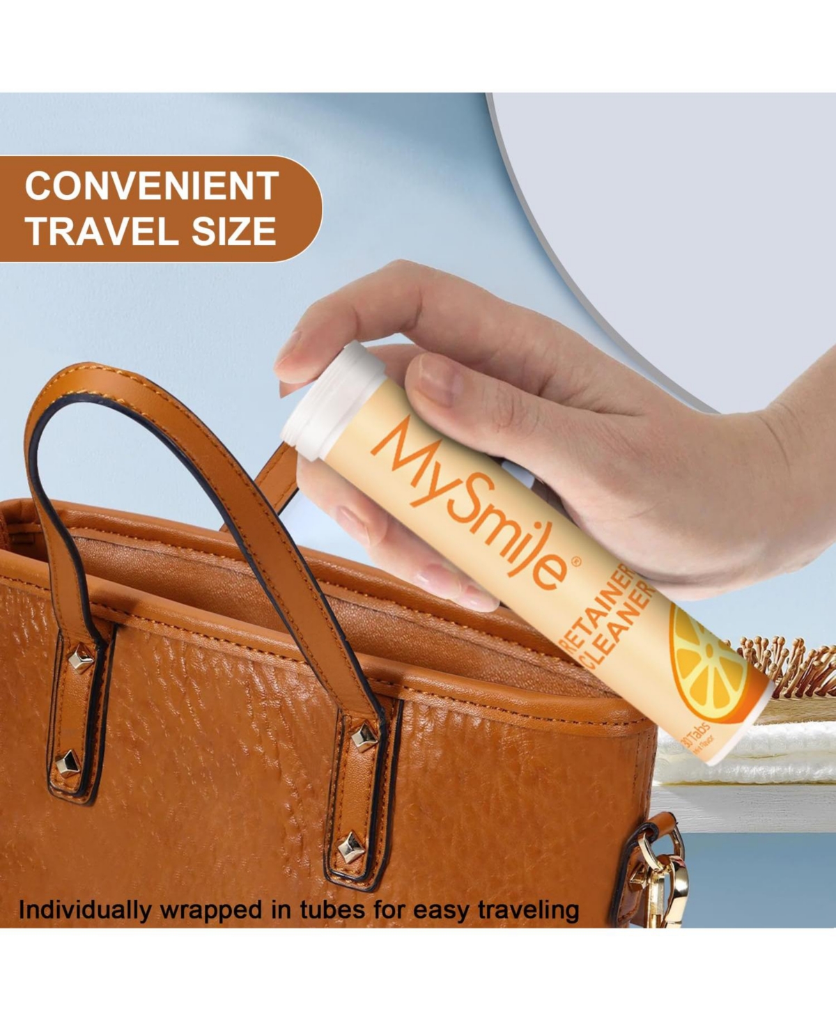 MySmile Retainer Cleaner with 120 Denture Cleaning Tablets, Quickly Remove Odors, Discoloration Stains & Plaque from Aligner, Mouth Guard, Night Guard