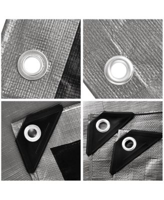 10x15ft Heavy Duty Reinforced Poly Tarp 10-mil All Purpose Canopy Tent Cover Waterproof Tarpaulin