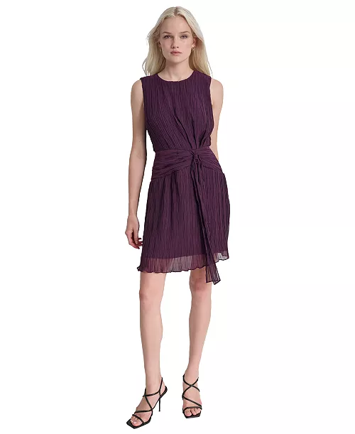 women's round-neck sleeveless a-line dress