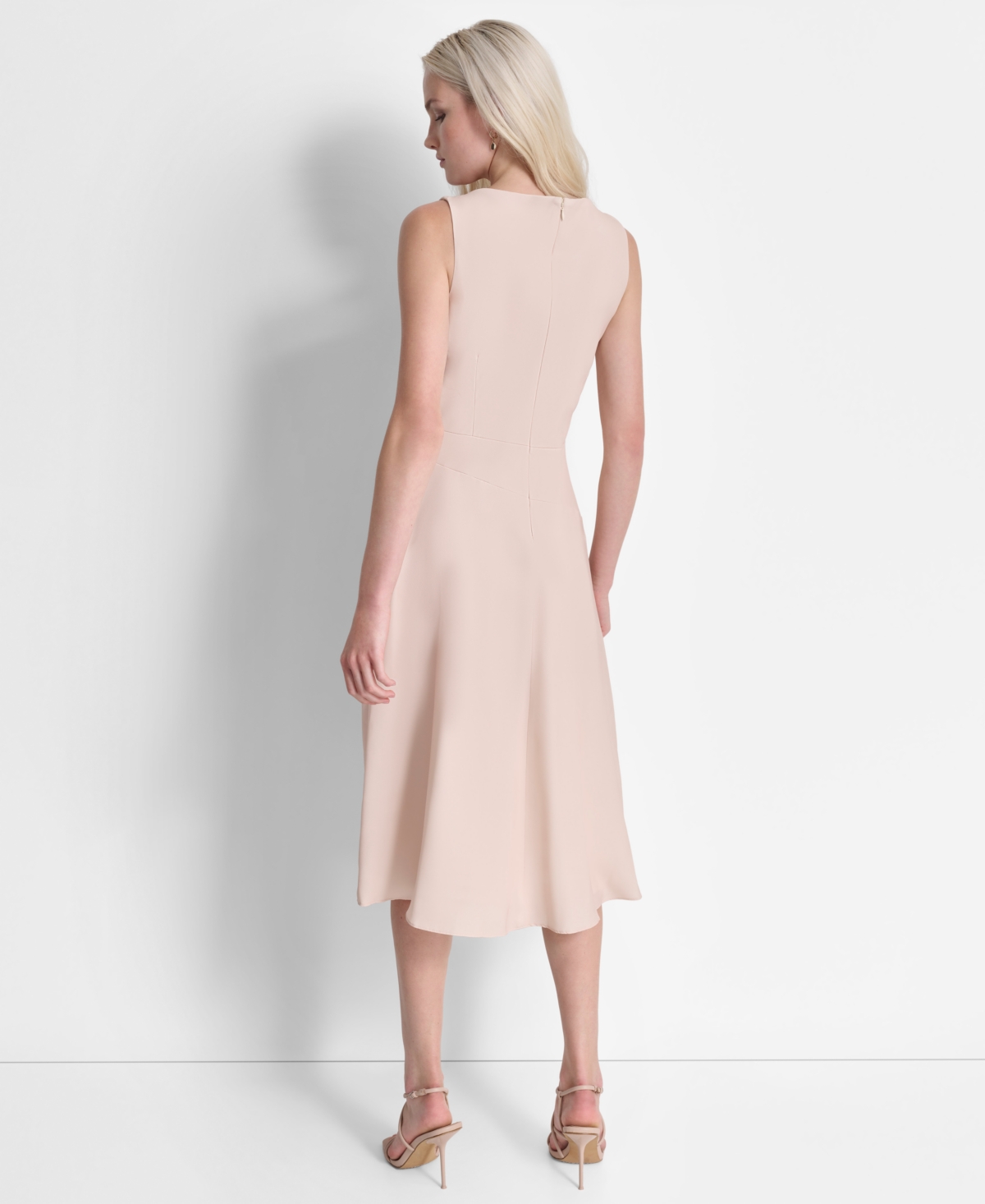 Dkny Women's Cowlneck Sleeveless Fit & Flare Dress