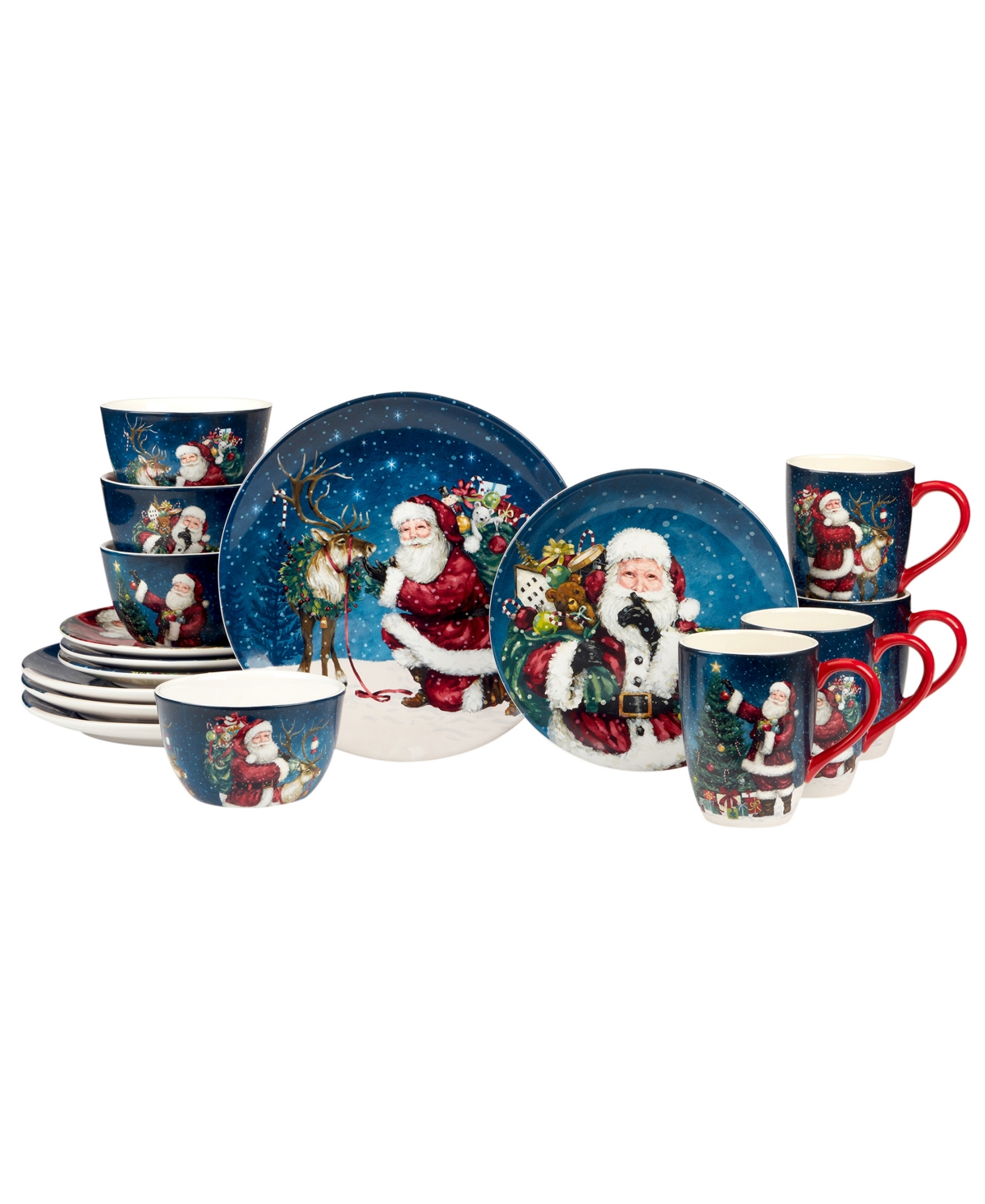 Santa's Secret 16 Pc. Dinnerware Set, Service for 4 - Multi