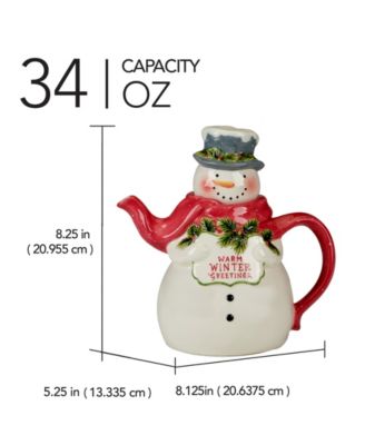 Snowman Greetings 3D Santa Teapot