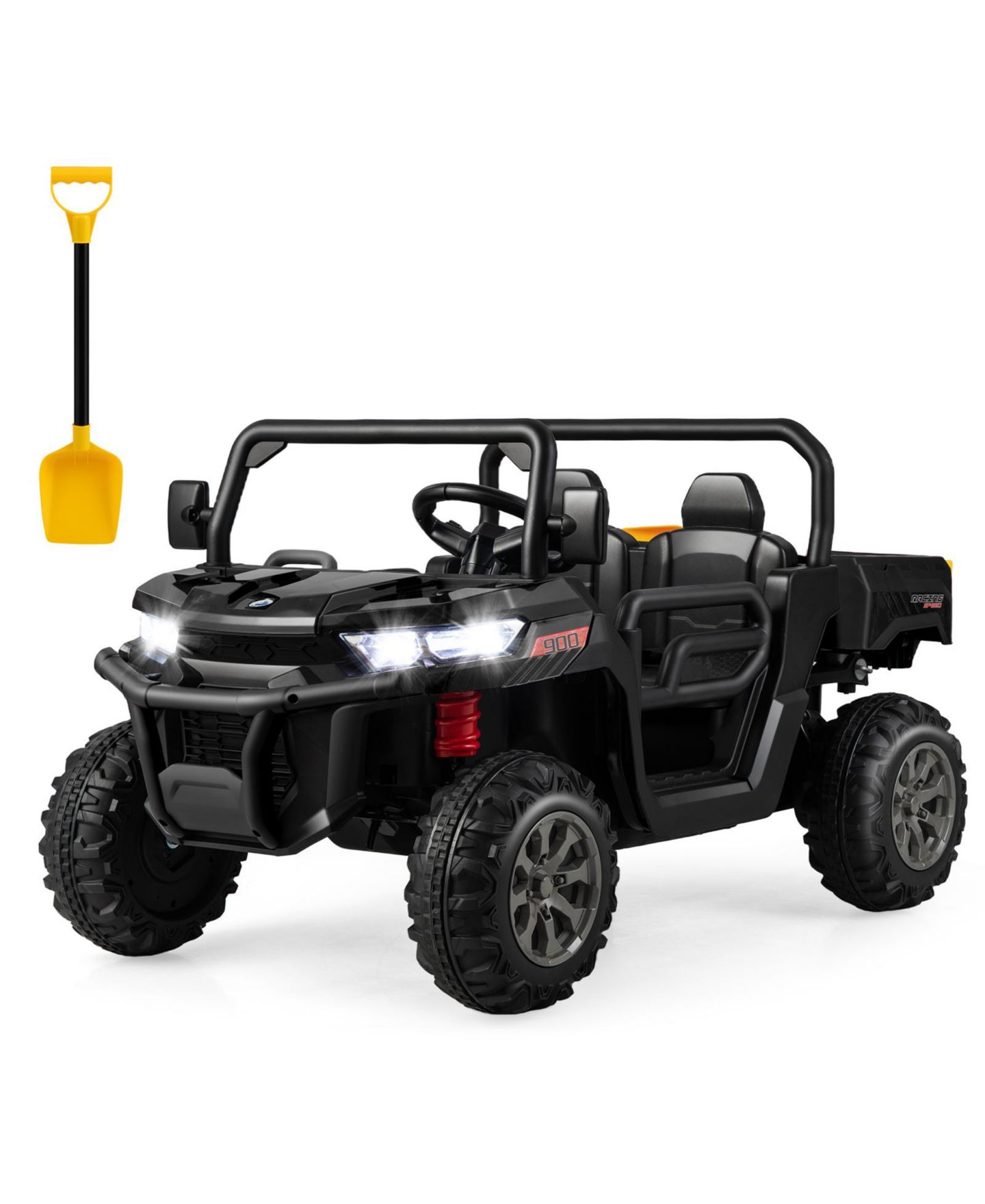 Детская игрушка SUGIFT 2-Seater Ride-On Dump Truck with Dump Bed and Shovel, 110 lbs Capacity, Ages 3+, цвет: Чёрный — фото 1