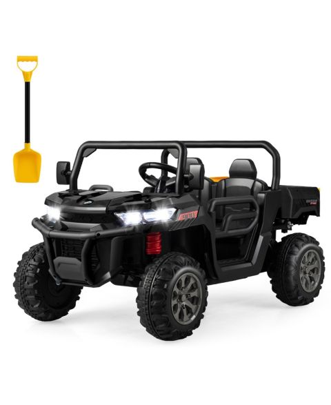Детская игрушка SUGIFT 2-Seater Ride-On Dump Truck with Dump Bed and Shovel, 110 lbs Capacity, Ages 3+, цвет: Чёрный