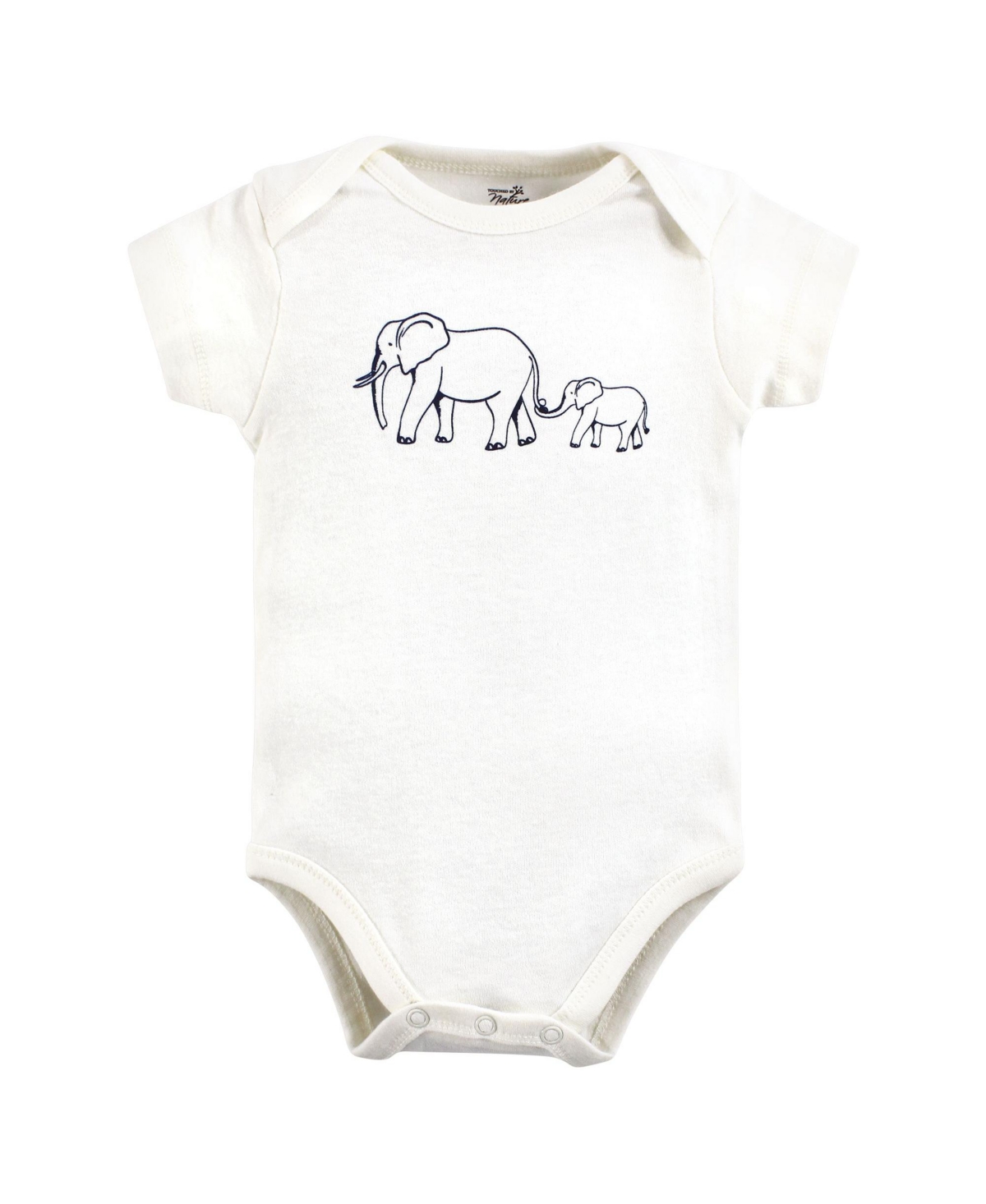 Touched by Nature Baby Boys Organic Cotton Bodysuits, Months - Blue peanut