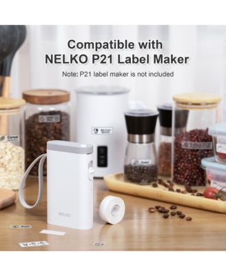 Nelko P21 Label Maker Tape, 14x40mm (0.55"x1.57") Self-Adhesive Label Compatible with P21 Label Maker for Home/Office/School, 180 Labels, Transparent