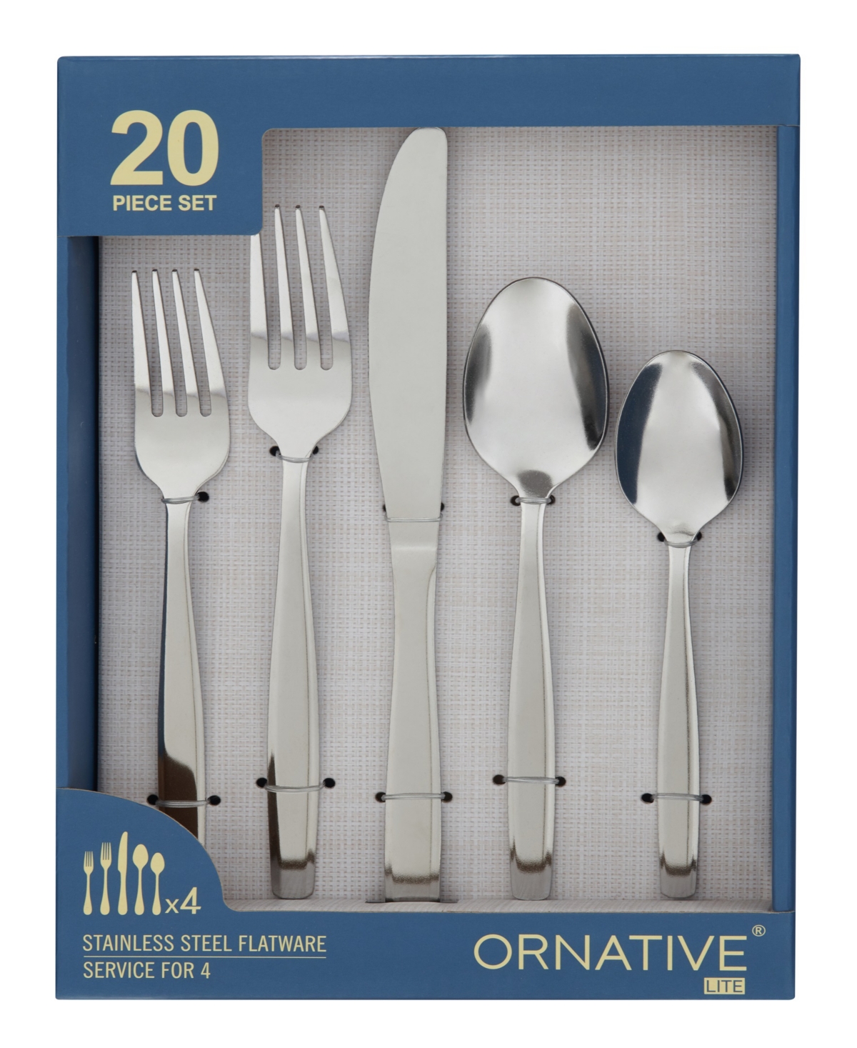 Ornative Amias Service For 4 20 Piece Flatware Set In Silver